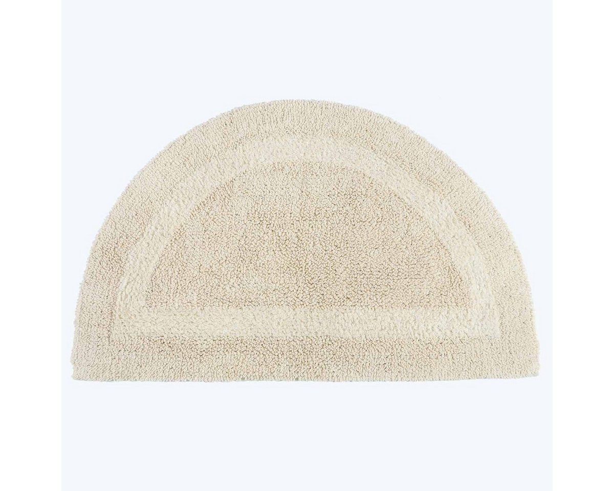 Halbrunde Badematte Creme 50x80 Cm Aus 100% Baumwolle - Homescapes