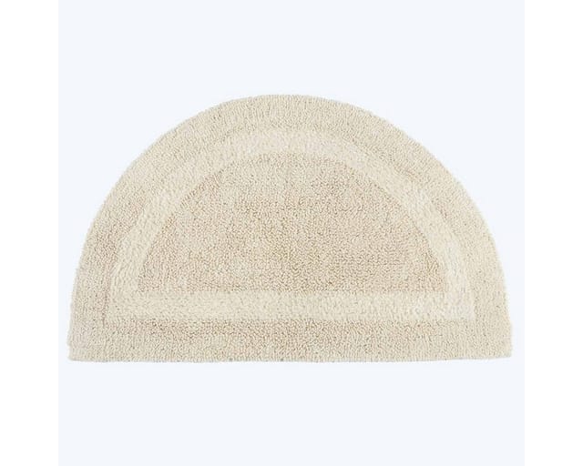 Halbrunde Badematte Creme 50x80 Cm Aus 100% Baumwolle - Homescapes