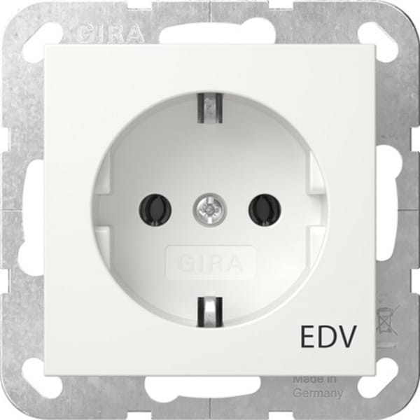 Schutzkontaktsteckdose mit Aufdruck EDV