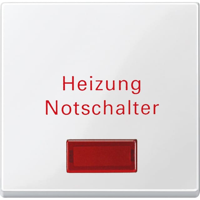 Wippe für Heizungsnot-Schalter Kontrollfenster