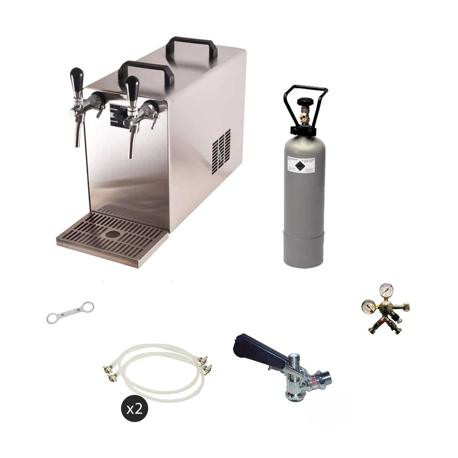 Komplettset Bierzapfanlage Stream 50, 2-leiter Trockenkühler 50 L/h, Co2 Flasche 2 Kg