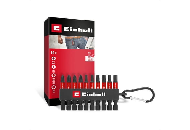 Impact-Bit-Satz mit Karabiner, Pocket-Set, 50 mm, 10-teilig