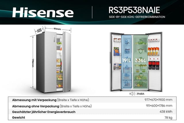 RS3P538NAIE, Side-by-Side