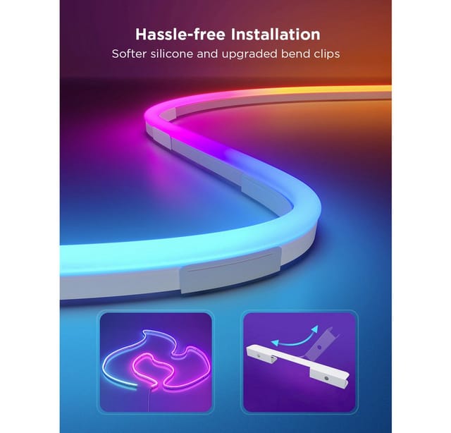 Neon Rope Light 2 Clips, Halterung