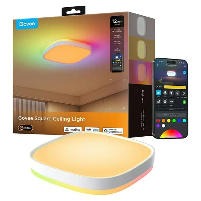 30cm RGBWW + RGBIC Square Smart Ceiling Light, LED-Leuchte