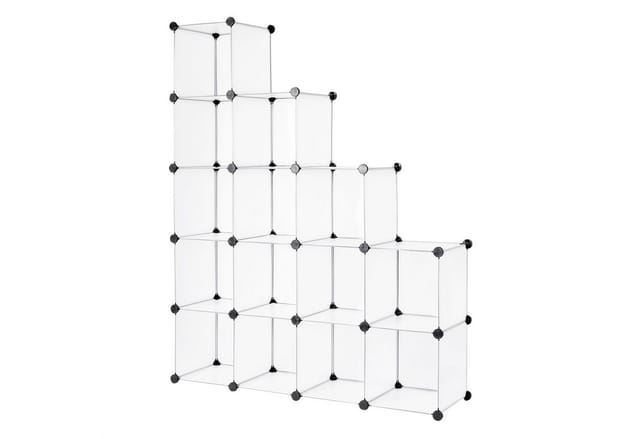 Dibea Würfelregal 16 Fächer, Modulares Stecksystem, Flexibel Erweiterbar, Robust & Wasserabweisend, Ideal Als Schuh- Oder Kleiderregal