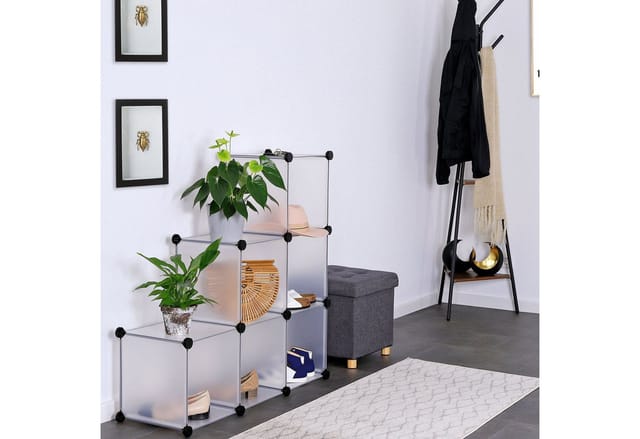 Dibea Würfelregal 6 Fächer, Modulares Stecksystem, Flexibel Erweiterbar, Robust & Wasserabweisend, Ideal Als Schuh- Oder Kleiderregal