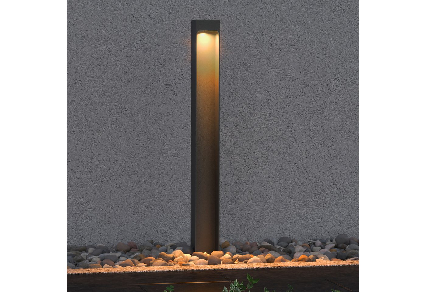 Mai & Mai Stehleuchte Außenleuchte 6x6x40cm Ip65 Wegeleuchte Außen Außenpollerleuchte Für Garten, 3000k Stehlampe Gartenlampe Außenlampe Standleuchte Sandgrau Dunkel 5w Balderslights