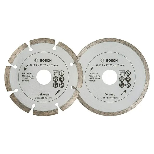 Diamanttrennscheiben-Set für Fliesen und Baumaterial, Ø 115mm