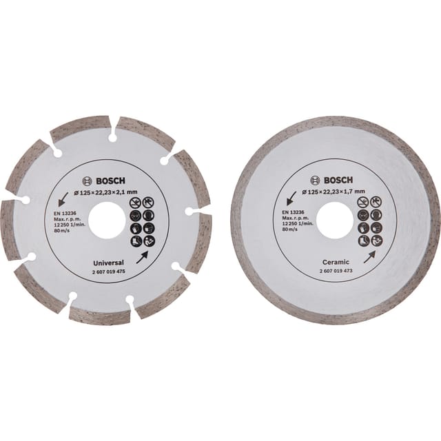 Diamanttrennscheiben-Set für Fliesen und Baumaterial, Ø 125mm