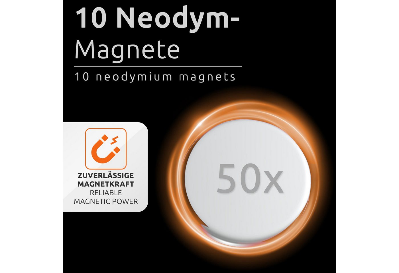 Ecence - Neodym Klebe-magnete 50x Selbstklebend Magnet Scheibe Stark Rund Klein 8x1mm Bild 3