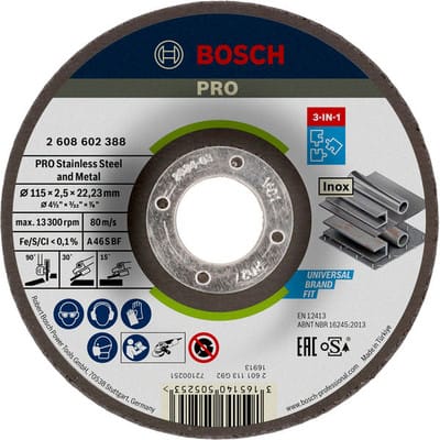 PRO Stainless Steel and Metal 3-in-1-Trennscheibe, Ø 115mm