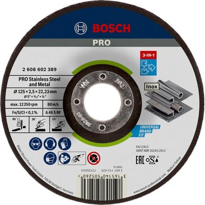 PRO Stainless Steel and Metal 3-in-1-Trennscheibe, Ø 125mm