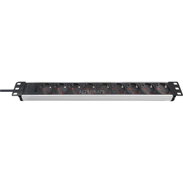 Alu-Line 19" Steckdosenleiste 9-fach