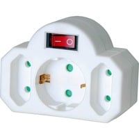 Adapterstecker Euro 2+Schutzkontakt 1 mit Schalter, Steckdosenadapter Bild 2