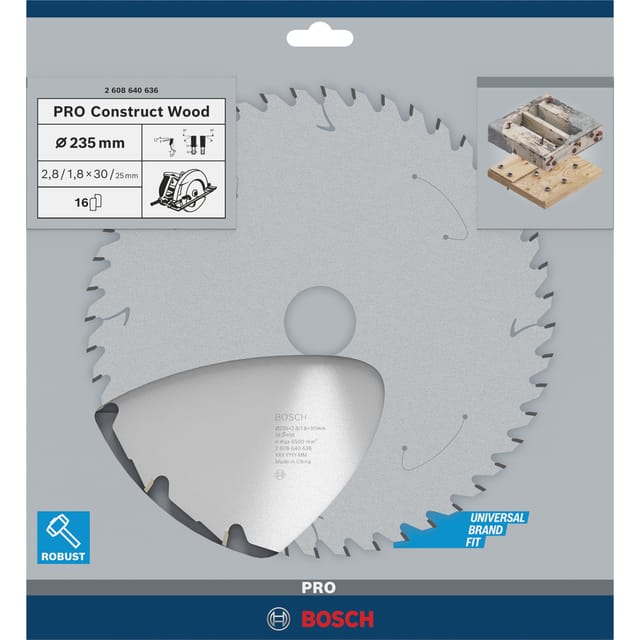 PRO Construct Wood Kreissägeblatt, Ø 235mm, 16Z