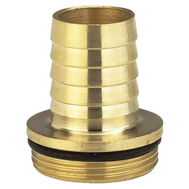 Messing Schlauchverschraubung mit Bund und O-Ring, Schlauchstück