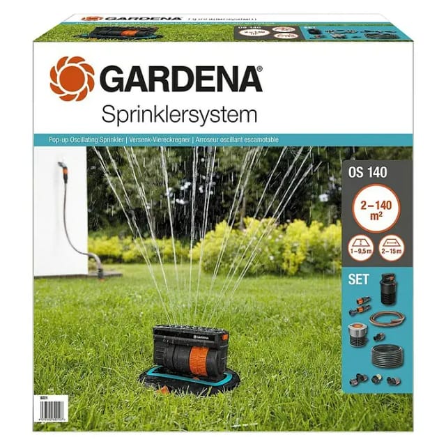 Komplett-Set mit Versenk-Viereckregner OS 140, Sprinklersystem