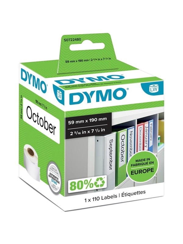 LabelWriter ORIGINAL Ordneretiketten breit 59x190mm, 1 Rolle mit 110 Etiketten
