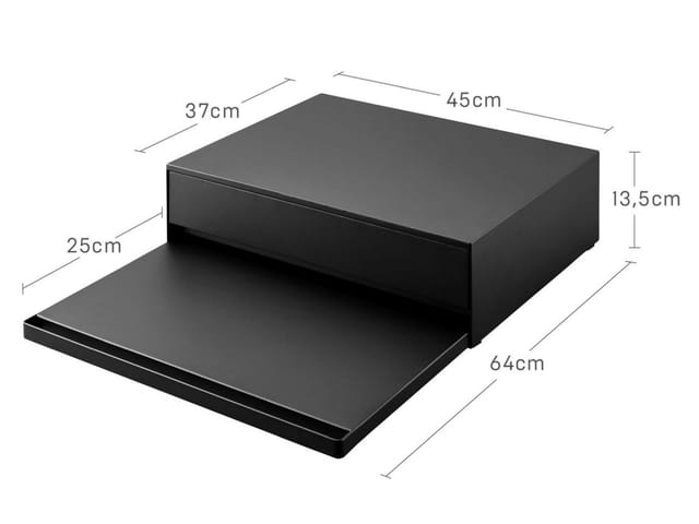 Yamazaki Modernes Schieberegal Schwarz 39-64 Cm