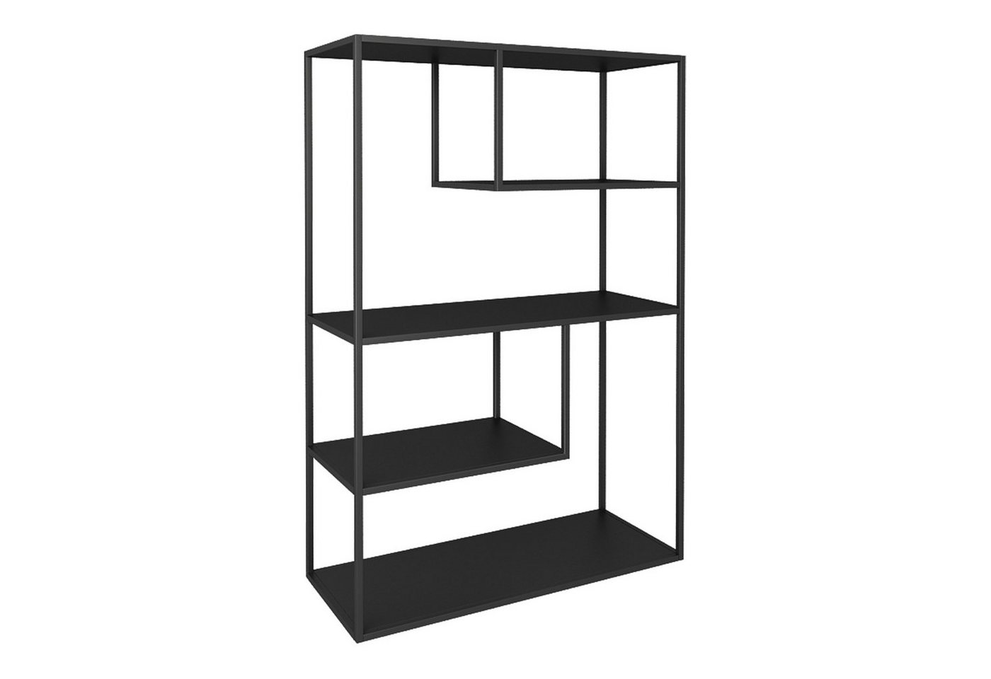 [en.casa] - Bücherregal Sievi Schwarz, Matt Bild 4
