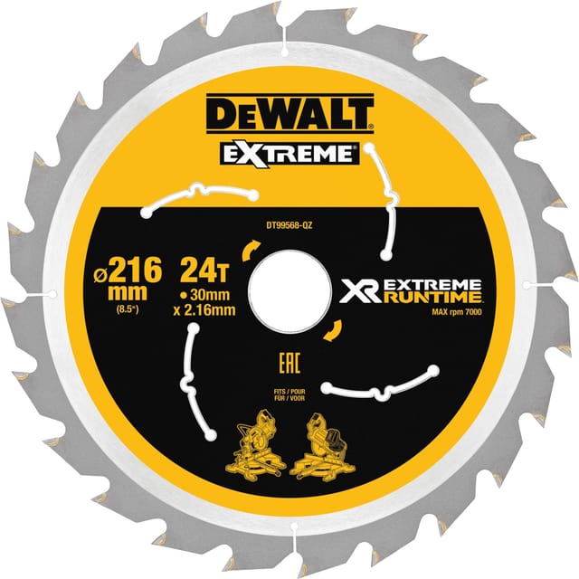 Kreissägeblatt XR EXTREME RUNTIME DT99568, Ø 216mm, 24Z