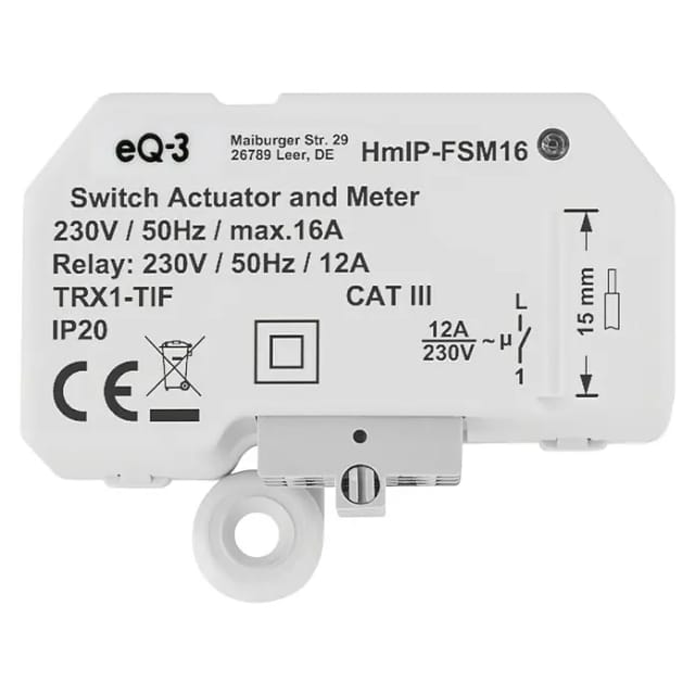 Unterputz-Schalt-Mess-Aktor, 16A (HmIP-FSM16), Schalter