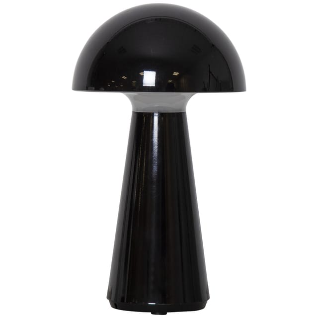 led-tischleuchte ‚mushroom‘ In Schwarz – Stilvolle Deko-leuchte Mit Akku & 3-stufiger Helligkeit Für Drinnen & Draußen
