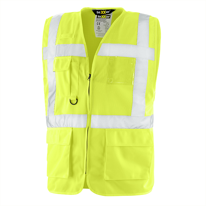 Texxor® Warnschutz-weste Amherst 100% Polyester Leuchtgelb 4214 Gr. Xxl