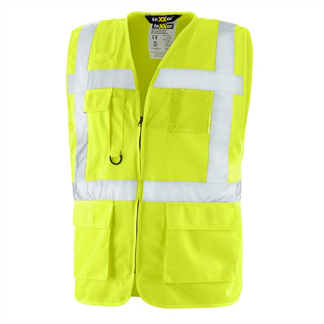 Texxor® Warnschutz-weste Amherst 100% Polyester Leuchtgelb 4214 Gr. Xxl
