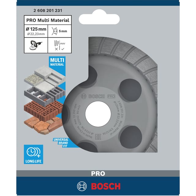 PRO Multi Material Topfscheibe, Ø 125mm, Schleifscheibe
