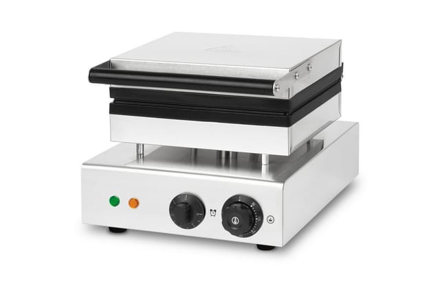 Waffeleisen Am Stiel, 6 Waffeln Gleichzeitig, 120 Stück Pro Stunde, Regelbar 0°-300°c, Teflonbeschichtet, Waffel Gusseisen Mit Edelstahlgehäuse, Waffle Maker 1550 Watt, Timerfunktion, Kaltgriff - Vertes