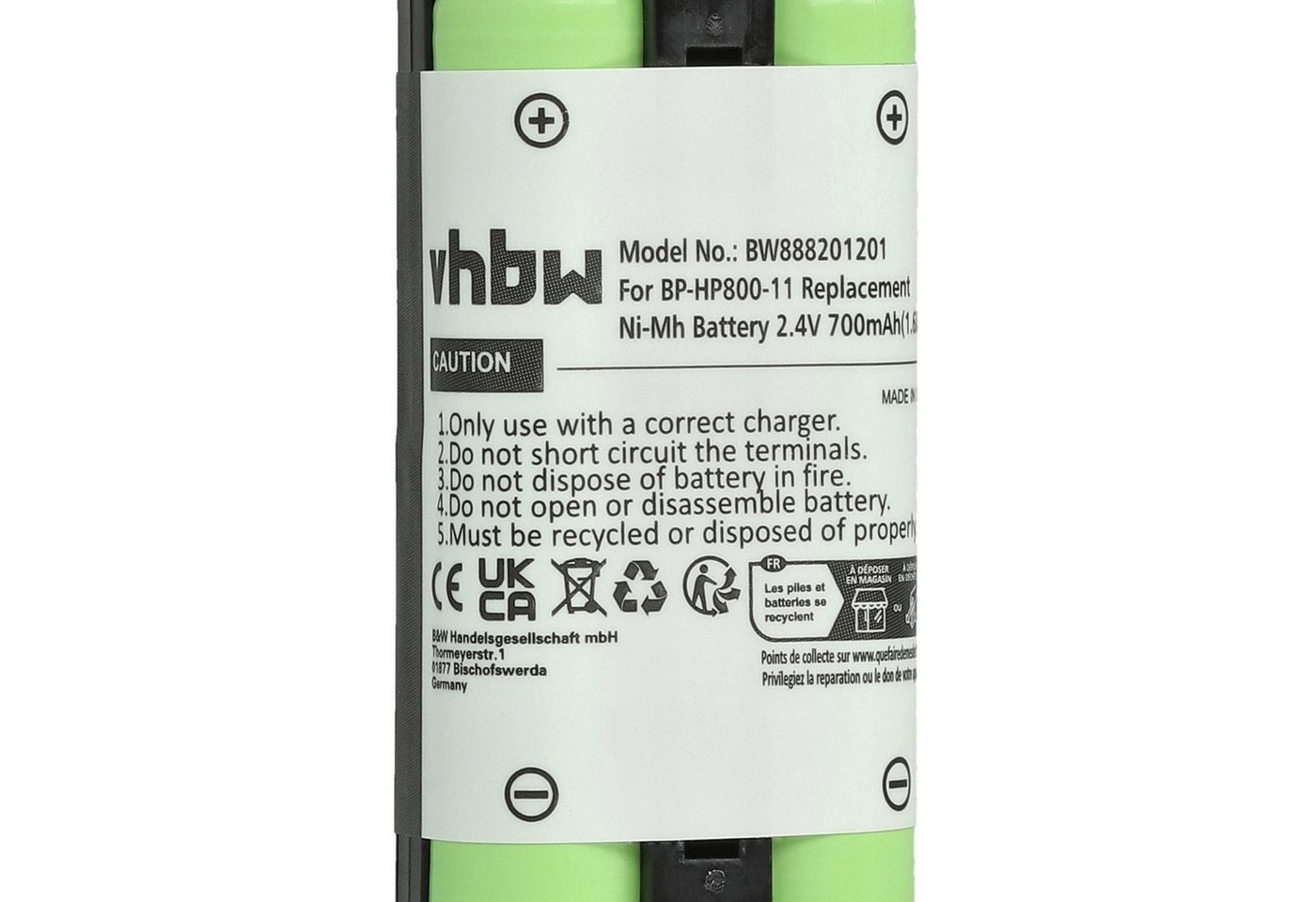 Vhbw - 2x Akku Kompatibel Mit Sony Mdr-rf955rk, Mdr-rf955, Mdr-rf995, Mdr-rf4000, Mdr-rf895 Wireless Headset Kopfhörer (700 Mah, 2,4 V, Nimh) Bild 4