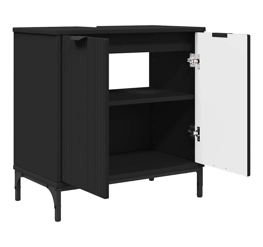 Vidaxl Bathroom Furniture Set 2 Pcs Black Engineered Wood And Metal Bild 5