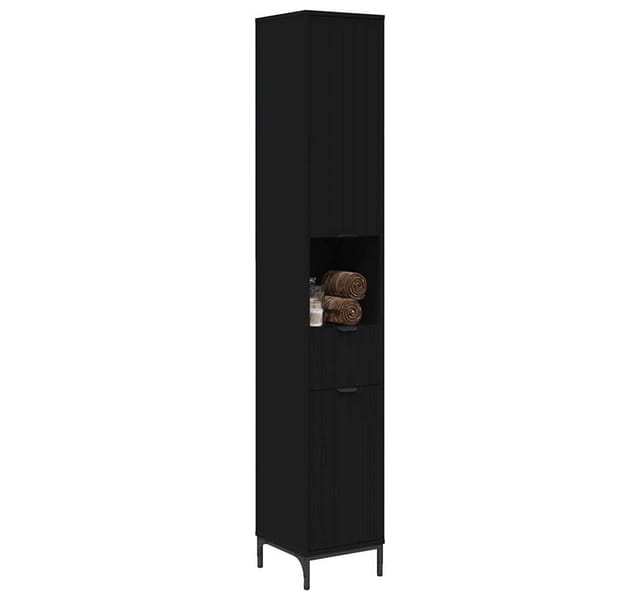 Vidaxl Bathroom Cabinet Black 31.5 X 33 X 190 Cm