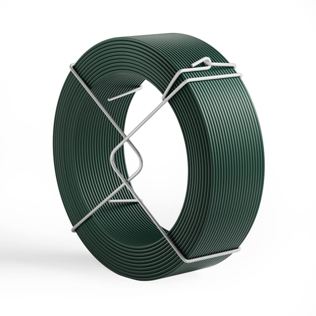 Wiltec - Gartendraht Grün Ø 2 Mm X 50 M, Bindedraht Stahl Verzinkt Mit Pvc-beschichtung, Pflanzendraht Mit Drahthalterung, Flexibler Basteldraht