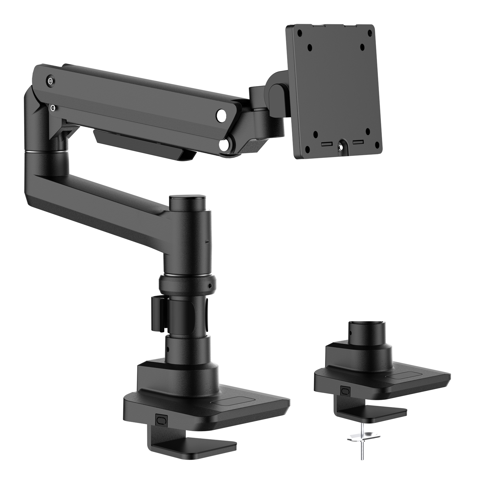 Wiltec - Monitorhalterung Schreibtisch Mit Vesa-platte Für Flache & Gebogene Monitore, Bildschirmhalterung Bis 20 Kg, Monitorhalter Mit Tischklemme