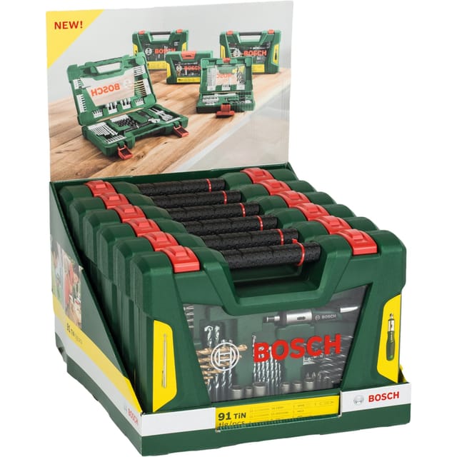 V-Line TIN Bohrer- / Bit-Set, 91-teilig, Bohrer- & Bit-Satz