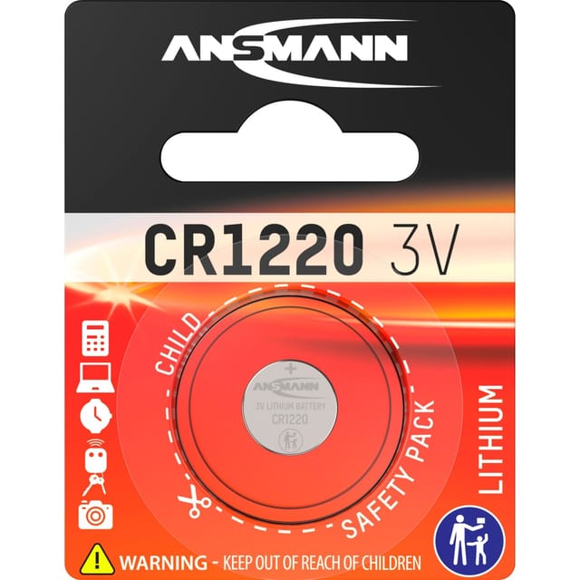 Lithium Knopfzelle CR-1220, Batterie