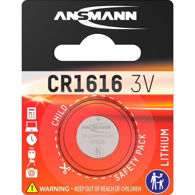 Lithium Knopfzelle CR-1616, Batterie