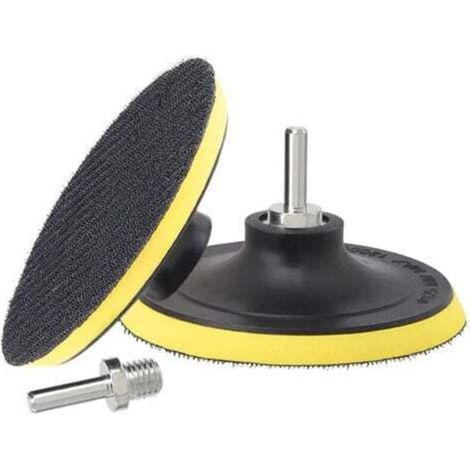 Lot De 2 Plateaux De Ponçage 125mm Disques Abrasifs Assiette De Ponçage Avec Filetage M14 Fermeture Auto-agrippante Plaque De Support De Ponçage Polissage Pour Perceuse Meuleuse D'Angle