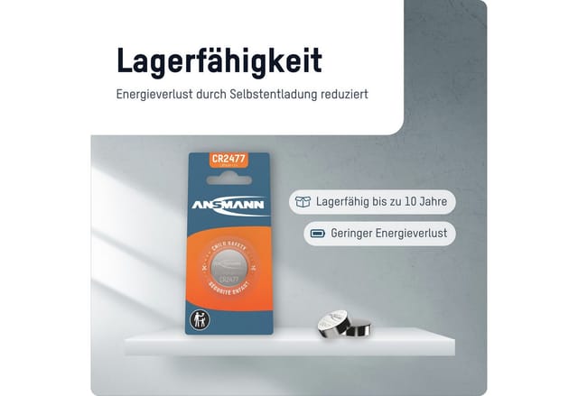Lithium Knopfzelle CR2477, Batterie