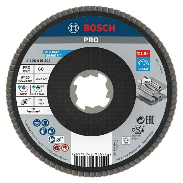 PRO X571 X-LOCK Fächerschleifscheibe, Ø 125mm, K60