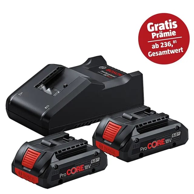 Starter-Set 18V (2x ProCORE 18V 4.0Ah + GAL 18V-40 Professional), Ladegerät