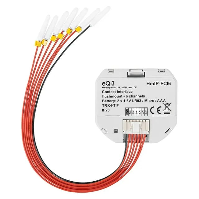 Kontakt-Schnittstelle Unterputz – 6-fach (HmIP-FCI6), Relais