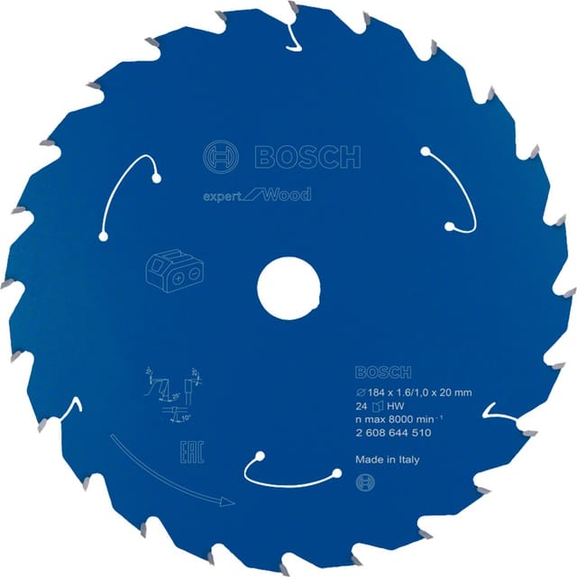 EXPERT Wood Kreissägeblatt, Ø 184mm, 24Z