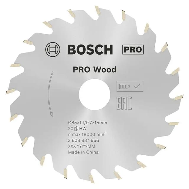 PRO Wood cordless Kreissägeblatt, Ø 85mm, 20Z
