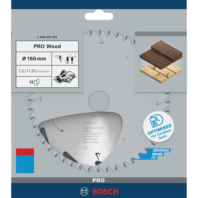 PRO Wood cordless Kreissägeblatt, Ø 160mm, 12Z