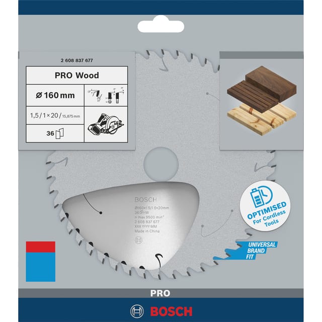 PRO Wood cordless Kreissägeblatt, Ø 160mm, 36Z