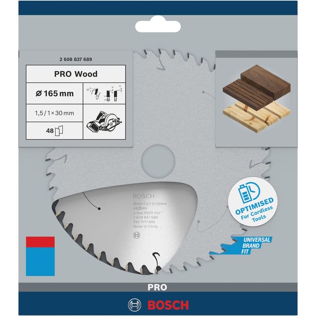 PRO Wood cordless Kreissägeblatt, Ø 165mm, 48Z